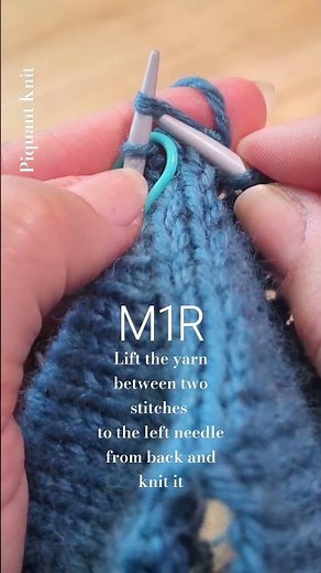 M1R - How To Make 1 Right leaning increase - DIY knitting tutorial #howto #diy #knitting #increase