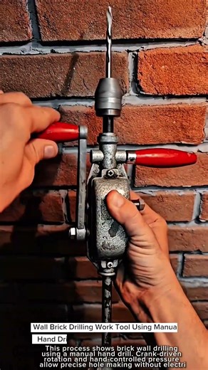 Wall Brick Drilling Work Tool Using Manual Hand Drill #worktool