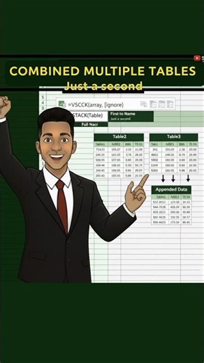 Combined Multiple Tables Just a Second | Excel Tricks