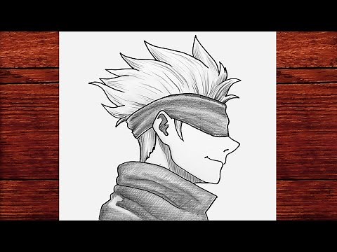 Satoru Gojo Çizimi - Anime Nasıl Çizilir - Kolay Yoldan Anime Satoru Gojo - Çizim Mektebi Çizimleri