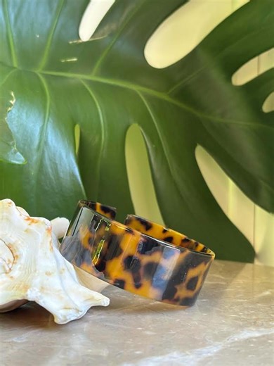 Hawaiian Design Jewelry Faux Carved Tortoise Shell Bangle Arm Cuff - Etsy