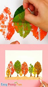 🍁🍂🍂🍁 Easy Leaf Printing Art for Kids 🎨🖌 Complete tutorial on our website ⬇️⬇️ | Easy Peasy and Fun