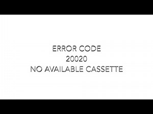 (Genmega ATM or Kiosk) Error Code 20020 - No Available Cassette