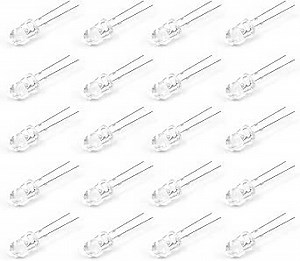 Othmro 500Pcs White LED Diode Lights Transparent Super Bright Lighting Bulb Lamps Diode Lights Assortment Kit Electronic Component Light Emitting Diodes Clear Straw Hat 5mm 3.0-3.4V 20mA