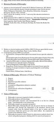 Philosophy chapter 1: introduction, branches , methods and value of philosophy