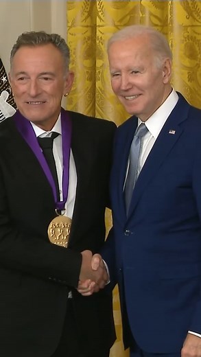 C-SPAN | President Biden on Tuesday presented Grammy-winning rocker Bruce Springsteen with the National Medal of Arts, the highest award given to... | Instagram