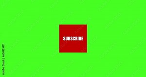 Rotating 3D cube, subscribe to a channel with like buttons for social networks and video channels. 4K animation on green screen.