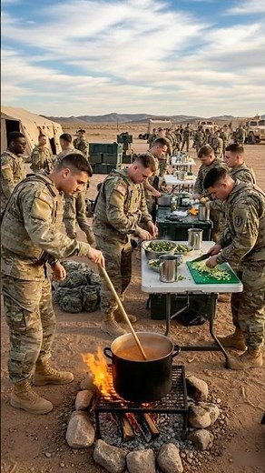 Real US Army Soldiers Cooking Food in Open Field 🍛 #army #trendingshorts #viralshorts