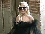 Lady Gaga stuns in chic black mini dress out in Hollywood