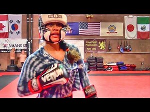 Amateur lady fighter 1st time sparring against a professional