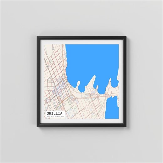Orillia, Ontario, Canada, Printable Map Art (digital Download) - Etsy