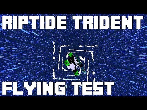 Minecraft Riptide Trident Flying Test - Minecraft 1.13 Update Aquatic