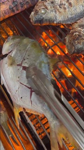Pompano Fish Grilled ~ Charcoal Grill #recipe #fish #shortsvideo #shorts