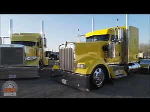 slammed W900L kenworth and stretched out 379 peterbilt, rolling coal Nd LOUD JAKES