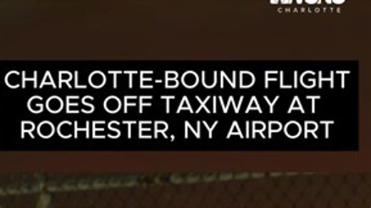 Charlotte-bound flight slides off taxiway at Rochester, New York airport