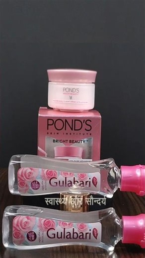 I use Ponds Bright Beauty Serum Cream with Gulabjal on my face every night for for get instant glow