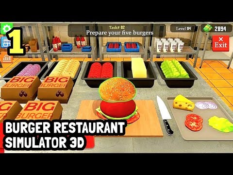 Burger 🍔 Restaurant Simulator 3D. Part 1. Gameplay iOS,Android Games.