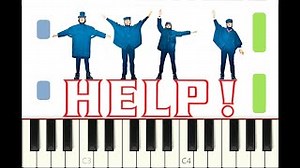 piano tutorial "HELP !" The Beatles, 1965, with free sheet music Chords - ChordU
