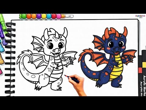 Let’s Draw a Cute Baby Dragon | Easy & Fun for Kids! #58