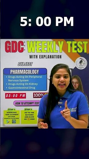 GDC Weekly Test | Free Test with Explanation | Drugs Acting on PNS, Kidney & GIT | GPAT Preparation