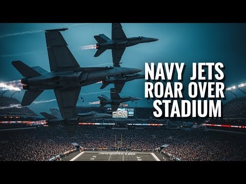 Thunder Over the Stadium: When Navy Fighter Jets Stunned 80,000 Fans