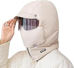 Windproof Full Cover Outdoor Riding Mask with Glasses, 4 in 1 Waterproof Ski Cap Winter Windproof Full Cover Balaclava