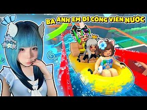 Simmy Invites Sammy and Siro to Go to a Super Cool Water Park in Roblox 😍