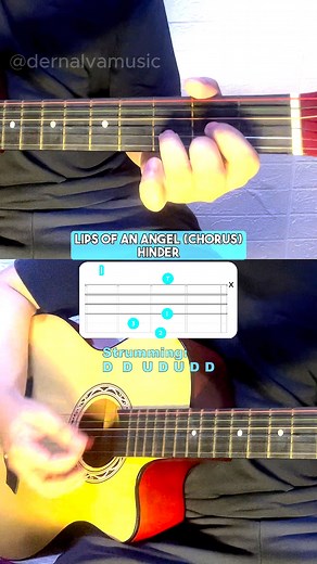 3.6K views · 65 reactions | Lips Of An Angel (CHORUS) - Hinder | Guitar Chords Tutorial For Beginners #guitartutorial #fbreels | dernalvamusic | Facebook