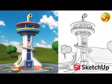 Modeling the Paw Patrol Lookout Tower – Sketchup Time-lapse Tutorial