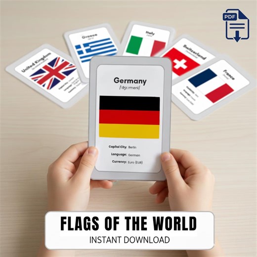 FLAGS of the WORLD Flashcards - Etsy