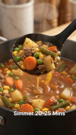 🍲 Hearty Homemade Ground Beef Vegetable Soup
