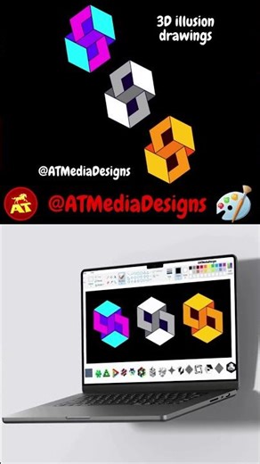 3D Illusion Art in MS Paint 😲 Optical Drawing #art #drawing