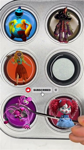 Filling Muffin Tins with Poppy Playtime Slime! ✨ #colormixingmagic #poppyplaytime