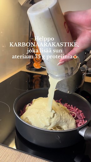 Nopea ja herkullinen karbonaarakastike spagetille