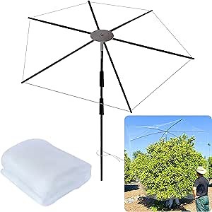 FiberX Large Fruit Tree Netting Frame Kit, 50x50 FT Bird Netting Nylon Garden Protection Cover, Lightweight Rust-Free Fiberglass Frame, Easy Installation.