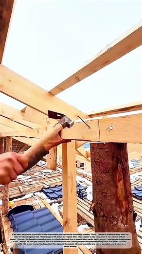 Carpenter's Trick For Nailing Joints Together #workers #skills #woodworking #building
