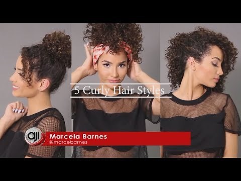 5 Easy Hairstyles for Curly Hair Tutorial by @Marzeamor