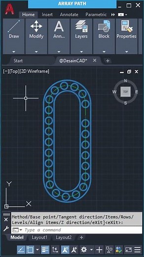 Perintah PATH ARRAY | AutoCAD Basic