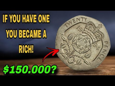 Rare Elizabeth Twenty Pence Coin 1984 Large Date No Mint Mark