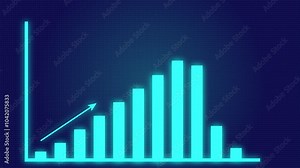 Infographic Financial Business chart animation with inflation arrow, growth success rate Animation