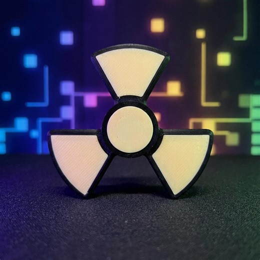 Radiation Symbol Fidget Spinner, Retro Sci-fi Desk Toy, 3D Printed UK, Yellow Black - Etsy UK