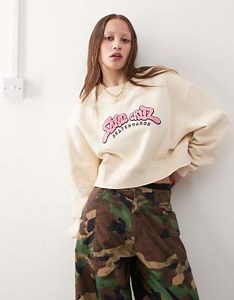 Santa Cruz pink logo crewneck sweatshirt in cream | ASOS