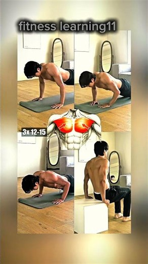 Home chest workout for beginners #fitnesslearning11