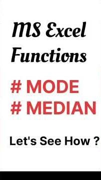excel functions | mode Function of Excel | median function of Excel | shorts | shortfeed | viral