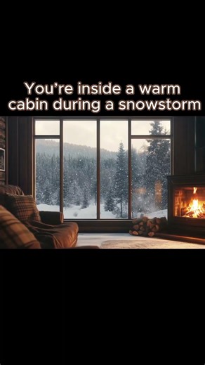 Inside a Warm Cabin During a Snowstorm 🌨️ Cozy Relaxing Ambience