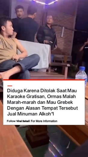 Viral Sekali on Instagram: "Permintaan karaoke gratis oleh sebuah ormas di Nael Karaoke, Blora, ditolak oleh LC dan pemilik usaha karena masih ada tunggakan tagihan lama yang belum diselesaikan. Penolakan tersebut memicu Agus dan rekan-rekannya untuk merencanakan penggerebekan dengan tuduhan adanya penjualan miras ilegal di lokasi tersebut. Pihak LC dan pengelola menyebut praktik serupa juga terjadi di tempat karaoke lain di Blora. Penjualan miras ilegal jelas melanggar aturan. Namun, meminta ka