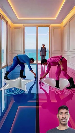 Blue vs Pink Epoxy Floor 😱🔥Transformation | Heart & Star Hidden Design Reveal 🤯😱