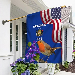 💞 Celebrate the heart of Wisconsin every day with our Wood Violet & Robin Bird Flag — a stunning tribute to the state’s charm. 💙 🌸 Vibrant double-sided print that won’t fade in sun or storm. 🪶 Detailed design featuring Wisconsin’s state flower & bird. 💙 Made to last — backed by our quality guarantee. Whether it’s your porch, garden, or living room wall — let your pride wave with every breeze. 👉 Order today & bring Wisconsin’s colors home! https://flagwix.com/collections/wisconsin-flag/prod