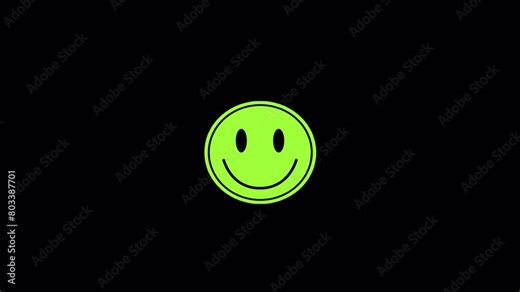 Animated retro Y2K Sticker Smile on transparent alpha channel with brutalism aesthetics.