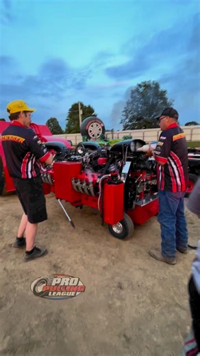 Start up with Matt Johnson’s new Super Modified Tractor presented by Mitas Agri Tirescalled “1X Dirtslinger” at the Americas Pull at the Marshall-Putnam Fair in Henry, IL!#ProPulling #Hemi #Red #New #Clean #Horsepower #startup | Pro Pulling League